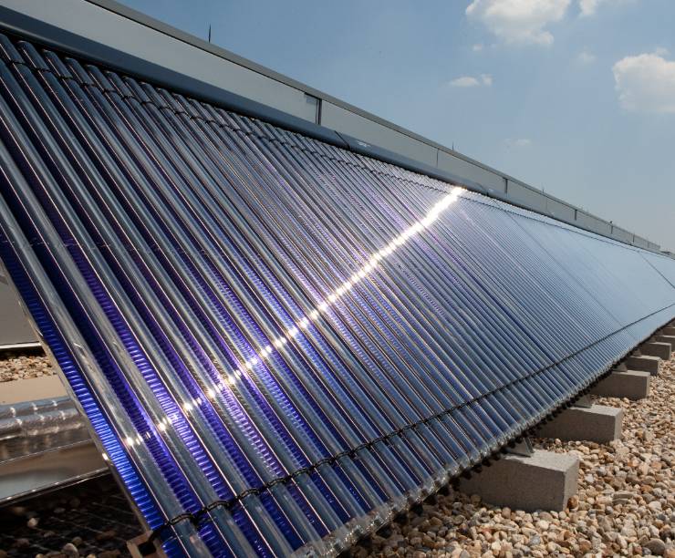 Solar Thermal Panels line the roof of 1959 E Street.