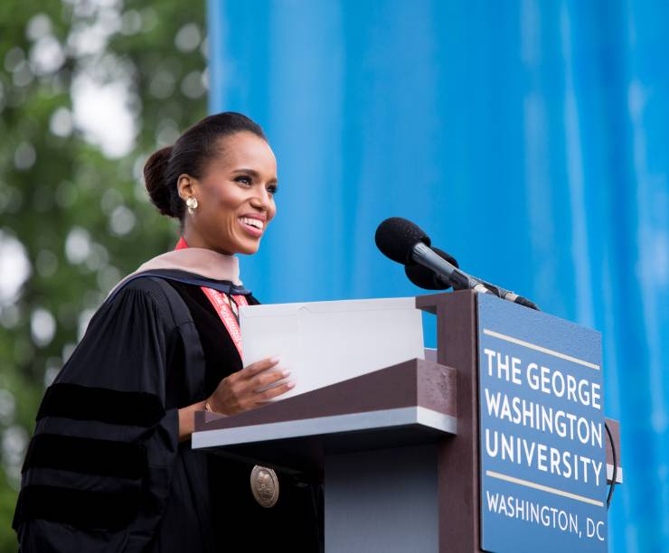 Kerry Washington speaks onstage at a podium.