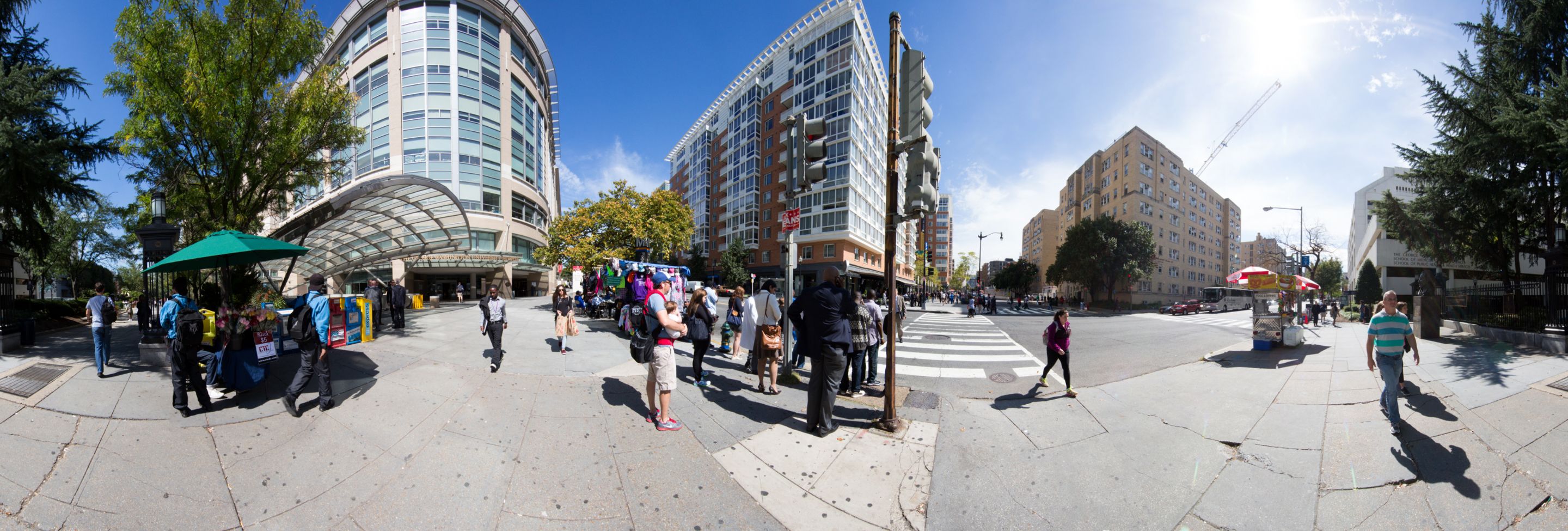 Panoramic view of the buildings at 23rd and Eye streets.