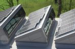 The solar panels on the rooftop of the da Vinci Center.