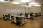 An image of the Feynman Center wet lab with multiple tables and chairs.