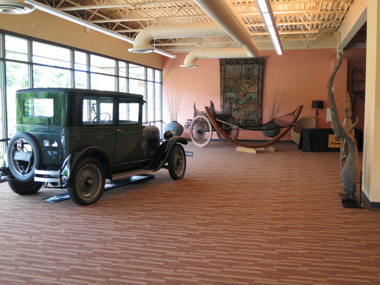 The Ideation Space with one of CEO Bill Linton's old fashioned cars.