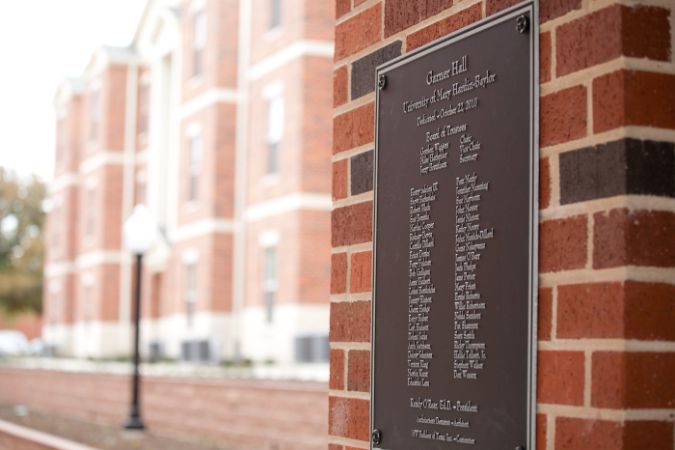 Garner Hall plaque