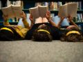 Townsend Memorial LibraryReading on the library floor