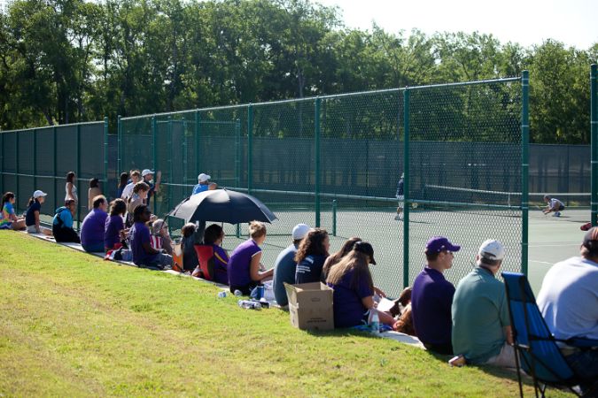 Spectators support team