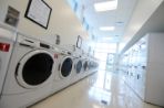 Rows of washers and dryer.