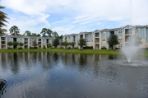 Two rows of three-story apartment buildings.